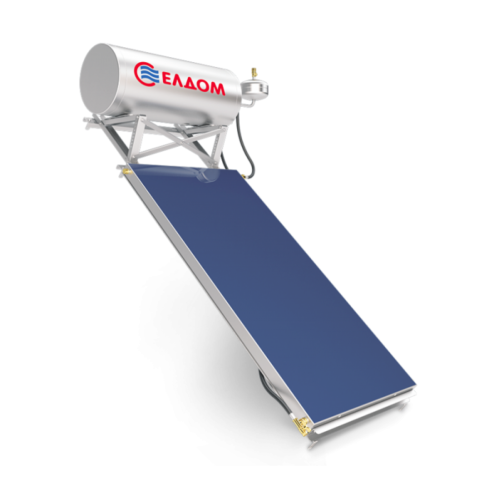 Thermosiphon System Eldom, Solaranlage Modell Green Line 150L, Sonnenkollektor 1 x 2,5 qm, Geneigte Dächer | Solar Thermosiphon Systeme | Solarthermie |