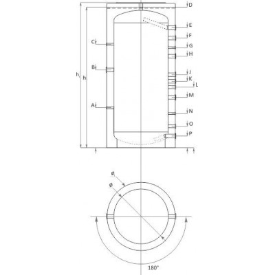Pufferspeicher Sunsystem, Modell P 1000, Kapazität 1000 L, Ohne Wärmetauscher - Pufferspeicher