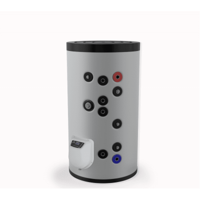 Warmwasser-Kombi-Standspeicher, Eldom, Volumen 150L, zwei Wärmetauscher, Digitale Steuerung - Eldom Vertical 150L, One heat exchanger