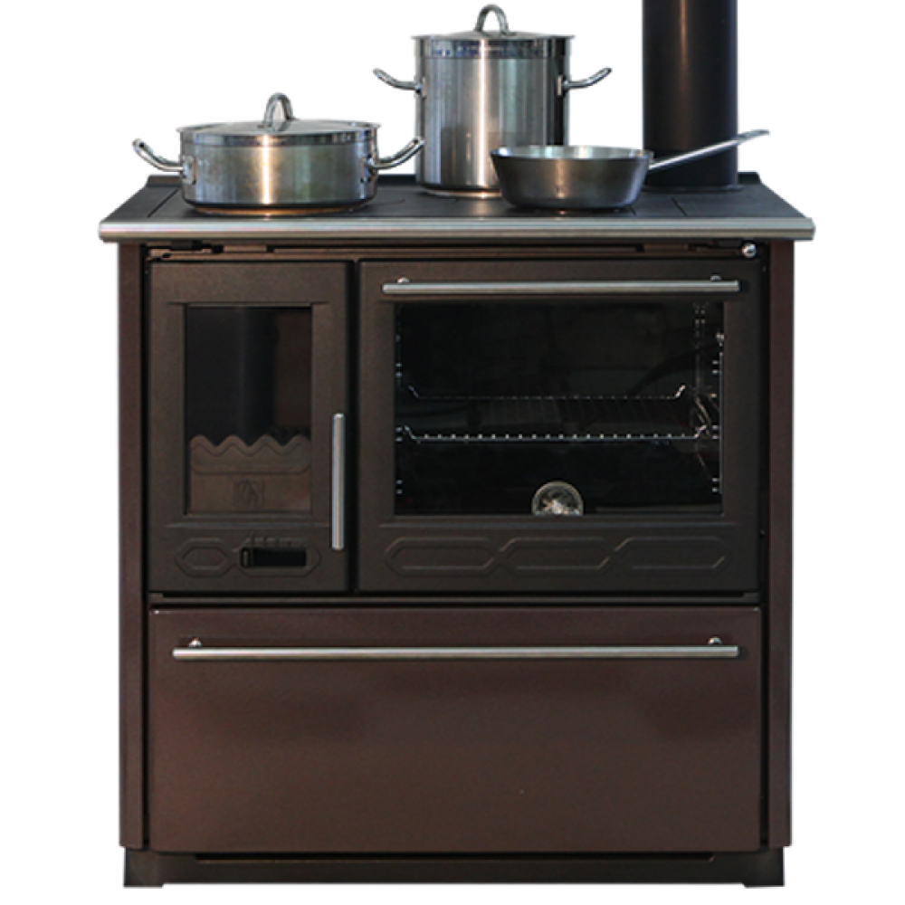 Holzherd Wasserführend Plamen mit Backofen und Kochplatte, Modell Termo Glass, Leistung 15 kW | Küchenofen | Holz |