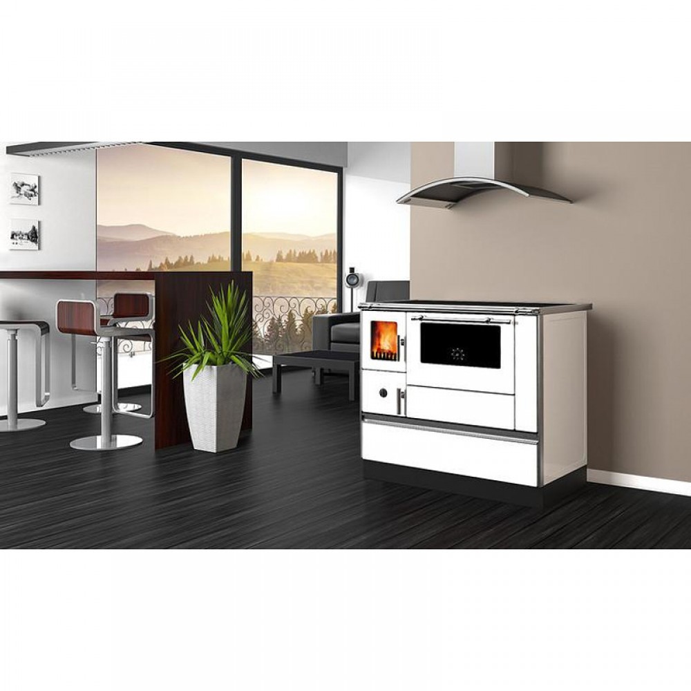 Küchenofen mit Backofen und Kochplatte Alfa Plam, Modell Dominant 90H White, Leistung 6.5kW | Holz |  |