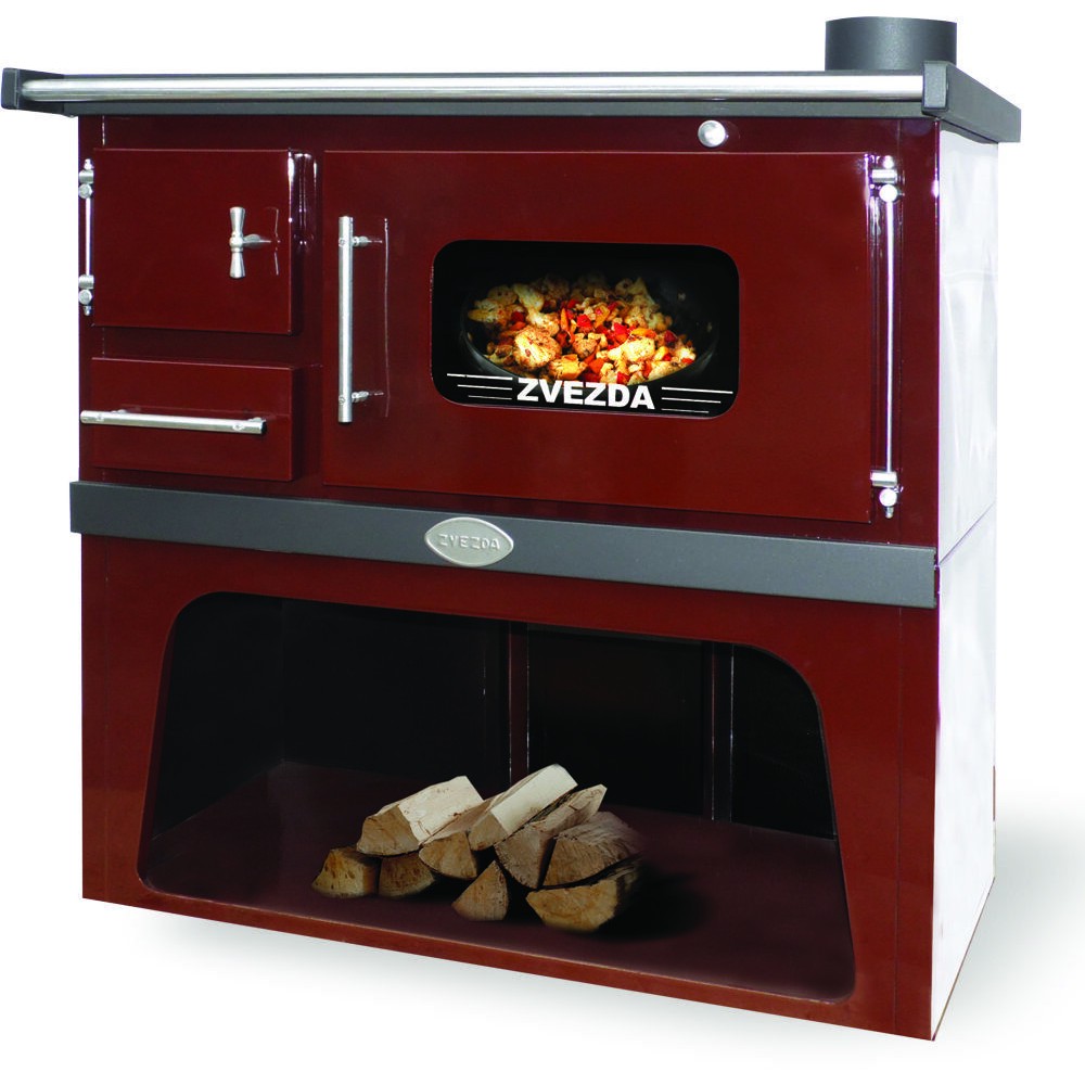 Holzofen Zvezda, Modell Classic GFE, Leistung 5.7 kW, Backofen, Kochplatten
