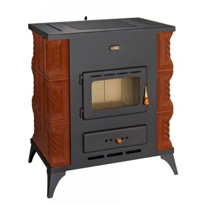 Kaminofen, Holzofen Prity, Modell K2 RK Braun, Leistung 10kW, Keramikverkleidung, Füße - Produktvergleich