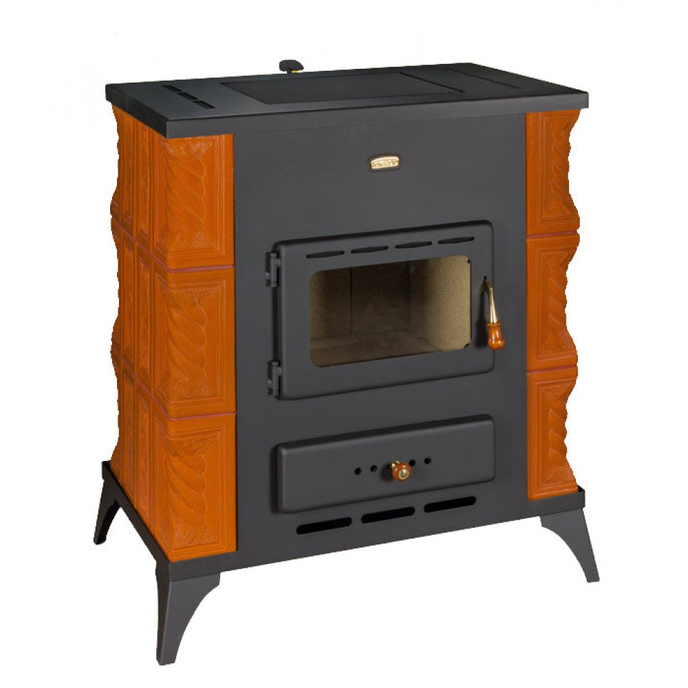 Kaminofen, Holzofen Prity, Modell K2 RK, Leistung 10kW, Keramikverkleidung, Füße