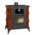 Kaminofen, Holzofen mit Backfach Prity, Modell FMS RK Braun, Leistung 12kW, Keramikverkleidung, Füße