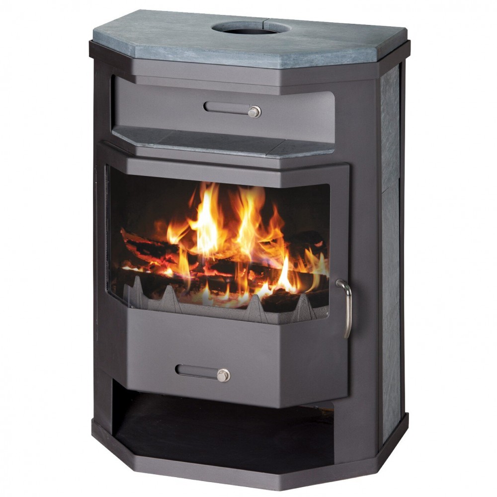 Wasserführender Kaminofen Victoria 05, Modell Titan SBO-tw, Leistung 14.1kW, Nische, Speckstein | Wasserführender kaminofen | Kaminofen |