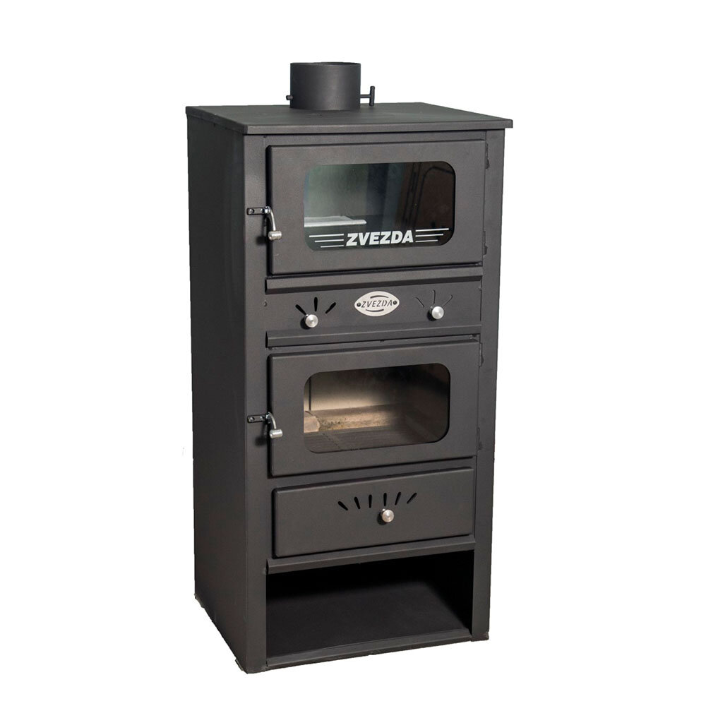 Holzofen mit Backofen Zvezda, Model MF 10, Leistung 10kW, Aschekasten | Holzofen | Kaminofen |