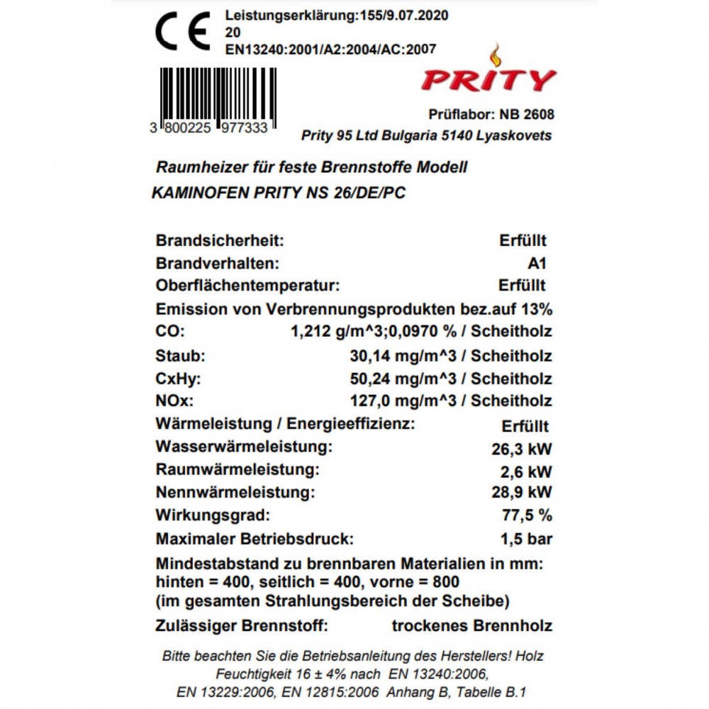 Heizkessel PRITY NS26, 29kW | Heizkessel | Holz |