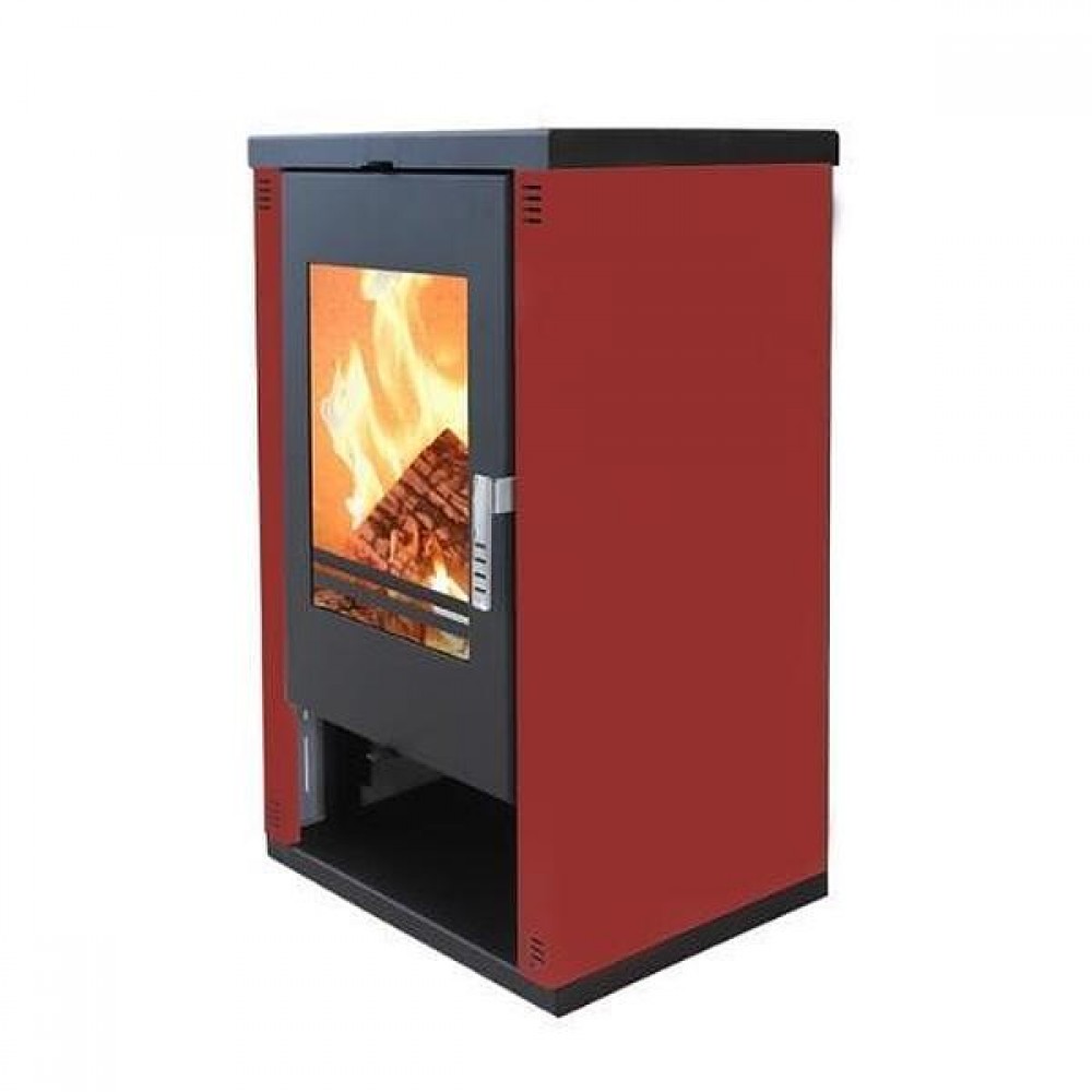 Kaminofen, Holzofen Verso Theia Rot, Leistung 9 kW | Holzofen | Kaminofen |