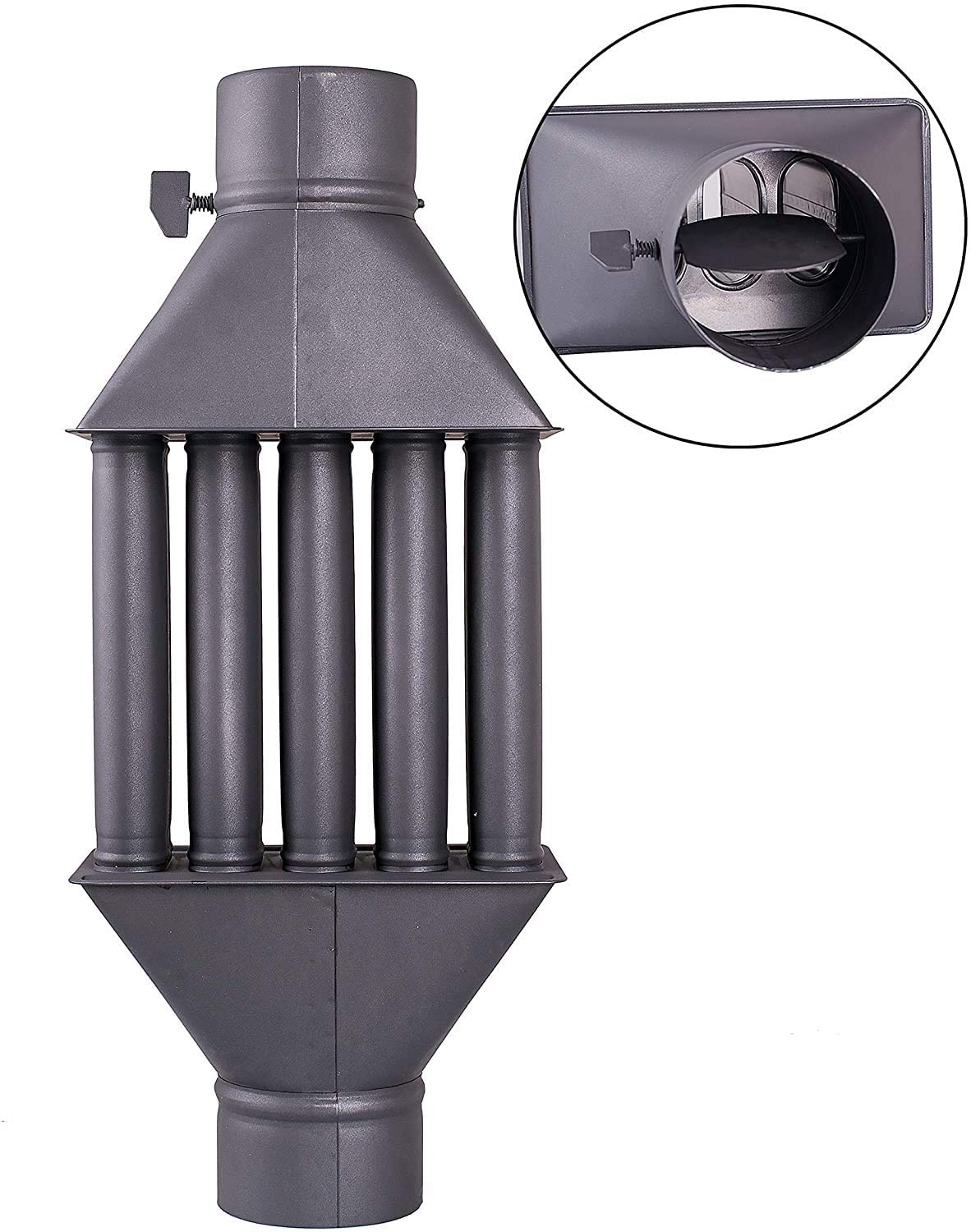 ᐉ Warmlufttauscher für Holzöfen, Rauchrohr-Wärmetauscher, 130mm Durchmesser