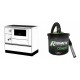 Set Küchenofen / Küchenhexe mit Backofen und Kochplatte Alfa Plam, Modell Alfa 90 H Favorit Weiß Rechts, Leistung 6.4kW + Elektrischer Aschesauger Ribimex, Modell Cenetì, Fassungsvermögen 15 L | Kaminofen - Holzofen mit Backfach | Kaminofen |