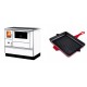 Set Küchenofen mit Backofen und Kochplatte Alfa Plam, Modell Dominant 90H Weiß, Leistung 6.5kW + Emaillierte grillpfanne Gusseisen Solagio, Rubin, 26x32cm | Kaminofen - Holzofen mit Backfach | Kaminofen |