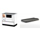 Set Küchenofen mit Backofen und Kochplatte Alfa Plam, Modell Dominant 90H Weiß, Leistung 6.5kW + Große Grillplatte aus Gusseisen Solagio, 25x44cm | Kaminofen - Holzofen mit Backfach | Kaminofen |