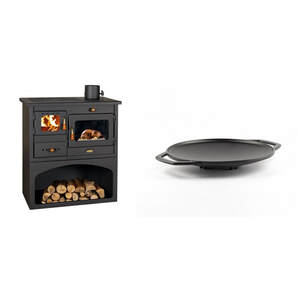 Set Küchenofen / Küchenhexe mit Backofen und Kochplatte Prity, Modell 1P34, Leistung 10.1kW + Backplatte aus Gusseisen Solagio, Ф28cm