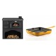 Set Küchenofen / Küchenhexe mit Backofen und Kochplatte Zvezda, Modell Classic GF, Leistung 5.9kW + Emaillierte grillpfanne Gusseisen Solagio, Dijon, 28х28cm | Kaminofen - Holzofen mit Backfach | Kaminofen |