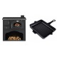 Set Küchenofen / Küchenhexe mit Backofen und Kochplatte Zvezda, Modell Classic GF, Leistung 5.9kW + Emaillierte grillpfanne Gusseisen Solagio, Black Onyx, 26x32cm | Kaminofen - Holzofen mit Backfach | Kaminofen |
