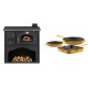 Set Küchenofen / Küchenhexe mit Backofen und Kochplatte Zvezda, Modell Classic GF, Leistung 5.9kW + Gusseisen Topf Set aus 3 teilen Solagio, Dijon | Kaminofen - Holzofen mit Backfach | Kaminofen |