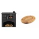Set Küchenofen / Küchenhexe mit Backofen und Kochplatte Zvezda, Modell Classic GF, Leistung 5.9kW + Holz untersetzer für ovale platte Solagio HSOISK2533, 25x33cm | Kaminofen - Holzofen mit Backfach | Kaminofen |
