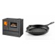 Set Küchenofen mit Backofen und Kochplatte Balkan Energy, Modell 4020, Obere Platte aus Gusseisen, Leistung 7.9kW + Emaillierte grillpfanne Gusseisen Solagio, Black Onyx, Ф28cm | Kaminofen - Holzofen mit Backfach | Kaminofen |