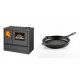 Set Küchenofen mit Backofen und Kochplatte Balkan Energy, Modell 4020, Obere Platte aus Gusseisen, Leistung 7.9kW + Emaillierte grillpfanne Gusseisen Solagio, Black Onyx, Ф24cm | Kaminofen - Holzofen mit Backfach | Kaminofen |