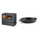 Set Küchenofen mit Backofen und Kochplatte Balkan Energy, Modell 4020, Obere Platte aus Gusseisen, Leistung 7.9kW + Emaillierte gusseisenpfanne mit zwei Griffen Solagio, Black Onyx, Ф22cm | Kaminofen - Holzofen mit Backfach | Kaminofen |