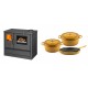 Set Küchenofen mit Backofen und Kochplatte Balkan Energy, Modell 4020, Obere Platte aus Gusseisen, Leistung 7.9kW + Gusseisen Topf Set aus 3 teilen Solagio, Dijon | Kaminofen - Holzofen mit Backfach | Kaminofen |