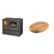 Set Küchenofen mit Backofen und Kochplatte Balkan Energy, Modell 4020, Obere Platte aus Gusseisen, Leistung 7.9kW + Holz untersetzer für ovale platte Solagio HSOISK2533, 25x33cm | Kaminofen - Holzofen mit Backfach | Kaminofen |