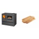 Set Küchenofen mit Backofen und Kochplatte Balkan Energy, Modell 4020, Obere Platte aus Gusseisen, Leistung 7.9kW + Holz untersetzer für mini-gusseisenplatte Solagio HSDDHP1522 | Kaminofen - Holzofen mit Backfach | Kaminofen |