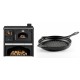 Set Küchenofen / Küchenhexe mit Backofen und Kochplatte Zvezda, Modell Classic GFS Keramik, Leistung 5.9 kW + Emaillierte grillpfanne Gusseisen Solagio, Black Onyx, Ф28cm | Kaminofen - Holzofen mit Backfach | Kaminofen |