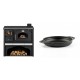 Set Küchenofen / Küchenhexe mit Backofen und Kochplatte Zvezda, Modell Classic GFS Keramik, Leistung 5.9 kW + Emaillierte gusseisenpfanne mit zwei Griffen Solagio, Black Onyx, Ф19cm | Kaminofen - Holzofen mit Backfach | Kaminofen |