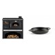 Set Küchenofen / Küchenhexe mit Backofen und Kochplatte Zvezda, Modell Classic GFS Keramik, Leistung 5.9 kW + Emaillierte gusseisenpfanne mit zwei Griffen Solagio, Black Onyx, Ф16cm | Kaminofen - Holzofen mit Backfach | Kaminofen |