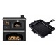 Set Küchenofen / Küchenhexe mit Backofen und Kochplatte Zvezda, Modell Classic GFS Keramik, Leistung 5.9 kW + Emaillierte grillpfanne Gusseisen Solagio, Black Onyx, 26x32cm | Kaminofen - Holzofen mit Backfach | Kaminofen |