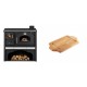 Set Küchenofen / Küchenhexe mit Backofen und Kochplatte Zvezda, Modell Classic GFS Keramik, Leistung 5.9 kW + Holz untersetzer für mini-gusseisenplatte Solagio HSDDHP1522 | Kaminofen - Holzofen mit Backfach | Kaminofen |