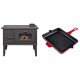 Set Küchenofen / Küchenhexe mit Backofen und Kochplatte Balkan Energy, Modell 4014, Leistung 7.9kW + Emaillierte grillpfanne Gusseisen Solagio, Rubin, 26x32cm | Kaminofen - Holzofen mit Backfach | Kaminofen |