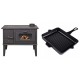 Set Küchenofen / Küchenhexe mit Backofen und Kochplatte Balkan Energy, Modell 4014, Leistung 7.9kW + Emaillierte grillpfanne Gusseisen Solagio, Black Onyx, 26x32cm | Kaminofen - Holzofen mit Backfach | Kaminofen |