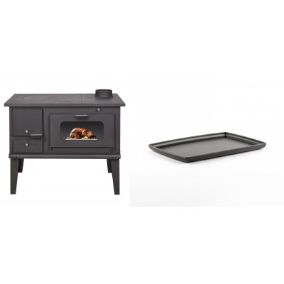 Set Küchenofen / Küchenhexe mit Backofen und Kochplatte Balkan Energy, Modell 4014, Leistung 7.9kW + Rechteckige Servierplatte aus Gusseisen Solagio, 21x31cm - Balkan Energy