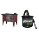 Set Küchenofen / Küchenhexe mit Backofen und Kochplatte Zvezda, Modell Narodna E Braun, Beine, Leistung 6.1 kW + Elektrischer Aschesauger Ribimex, Modell Cenetì, Fassungsvermögen 15 L | Kaminofen - Holzofen mit Backfach | Kaminofen |