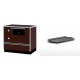 Set Küchenofen / Küchenhexe mit Backofen und Kochplatte Alfa Plam, Modell Alfa 90 H Favorit Braun Rechts, Leistung 6.4kW + Mini-Grillplatte aus Gusseisen Solagio, 15.5x22.5cm | Kaminofen - Holzofen mit Backfach | Kaminofen |