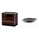 Set Küchenofen / Küchenhexe mit Backofen und Kochplatte Alfa Plam, Modell Alfa 90 H Favorit Braun Rechts, Leistung 6.4kW + Backplatte aus Gusseisen Solagio, Ф28cm | Kaminofen - Holzofen mit Backfach | Kaminofen |