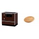 Set Küchenofen / Küchenhexe mit Backofen und Kochplatte Alfa Plam, Modell Alfa 90 H Favorit Braun Rechts, Leistung 6.4kW + Holz untersetzer für ovale gusseisenpfanne Solagio HSFT1825 | Kaminofen - Holzofen mit Backfach | Kaminofen |