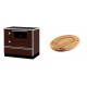 Set Küchenofen / Küchenhexe mit Backofen und Kochplatte Alfa Plam, Modell Alfa 90 H Favorit Braun Rechts, Leistung 6.4kW + Holz untersetzer für ovale platte Solagio HSOISK2533, 25x33cm | Kaminofen - Holzofen mit Backfach | Kaminofen |