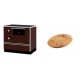Set Küchenofen / Küchenhexe mit Backofen und Kochplatte Alfa Plam, Modell Alfa 90 H Favorit Braun Rechts, Leistung 6.4kW + Holz untersetzer für ovale platte Solagio HSOISK1728, 17x28cm | Kaminofen - Holzofen mit Backfach | Kaminofen |
