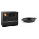 Set Küchenofen / Küchenhexe mit Backofen und Kochplatte Alfa Plam, Modell Dominant 90H, Leistung 6.5kW + Emaillierte gusseisenpfanne mit zwei Griffen Solagio, Black Onyx, Ф19cm | Kaminofen - Holzofen mit Backfach | Kaminofen |