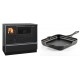 Set Küchenofen / Küchenhexe mit Backofen und Kochplatte Alfa Plam, Modell Dominant 90H, Leistung 6.5kW + Emaillierte Gusseisenpfanne Solagio, Black Onyx, 28x28cm | Kaminofen - Holzofen mit Backfach | Kaminofen |