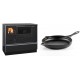 Set Küchenofen / Küchenhexe mit Backofen und Kochplatte Alfa Plam, Modell Dominant 90H, Leistung 6.5kW + Emaillierte Gusseisenpfanne Solagio, Black Onyx, Ф28cm | Kaminofen - Holzofen mit Backfach | Kaminofen |