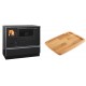 Set Küchenofen / Küchenhexe mit Backofen und Kochplatte Alfa Plam, Modell Dominant 90H, Leistung 6.5kW + Holz untersetzer für gusseisenplatte Solagio HSST2131 | Kaminofen - Holzofen mit Backfach | Kaminofen |