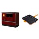 Set Küchenofen / Küchenhexe mit Backofen und Kochplatte Alfa Plam, Modell Dominant 90H Rot, Leistung 6.5kW + Emaillierte grillpfanne Gusseisen Solagio, Dijon, 26x32cm | Kaminofen - Holzofen mit Backfach | Kaminofen |