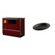 Set Küchenofen / Küchenhexe mit Backofen und Kochplatte Alfa Plam, Modell Dominant 90H Rot, Leistung 6.5kW + Gusseiserne auflaufform Solagio oval, 25x33cm | Kaminofen - Holzofen mit Backfach | Kaminofen |