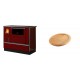 Set Küchenofen / Küchenhexe mit Backofen und Kochplatte Alfa Plam, Modell Dominant 90H Rot, Leistung 6.5kW + Holz untersetzer für ovale gusseisenpfanne Solagio HSFT1825 | Kaminofen - Holzofen mit Backfach | Kaminofen |