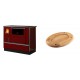 Set Küchenofen / Küchenhexe mit Backofen und Kochplatte Alfa Plam, Modell Dominant 90H Rot, Leistung 6.5kW + Holz untersetzer für ovale platte Solagio HSOISK2533, 25x33cm | Kaminofen - Holzofen mit Backfach | Kaminofen |